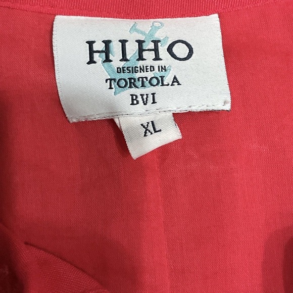 HIHO Tortola BVI Dress Womens XL Hot Pink Orange Embroidery Tunic Beach Dress‎ - Picture 3 of 4